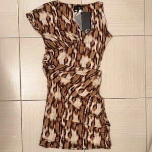 Just Cavalli Snake Print Ruched Bodycon Mini Dress